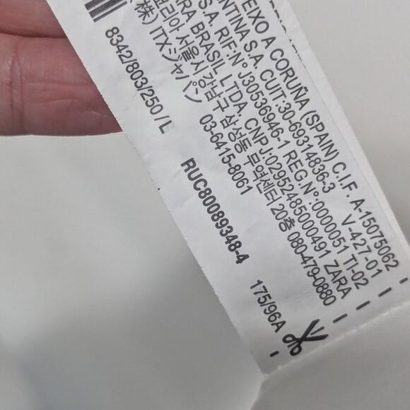 ZARA Ruched Front Puff Sleeve Dress White Womens Large Coastal Rustic Boho Midi - Picture 6 of 7